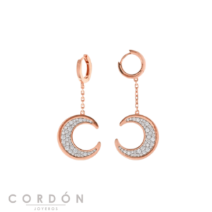 pendientes-plata-chapado-rosa-aro-con-cadena-luna-salvatore
