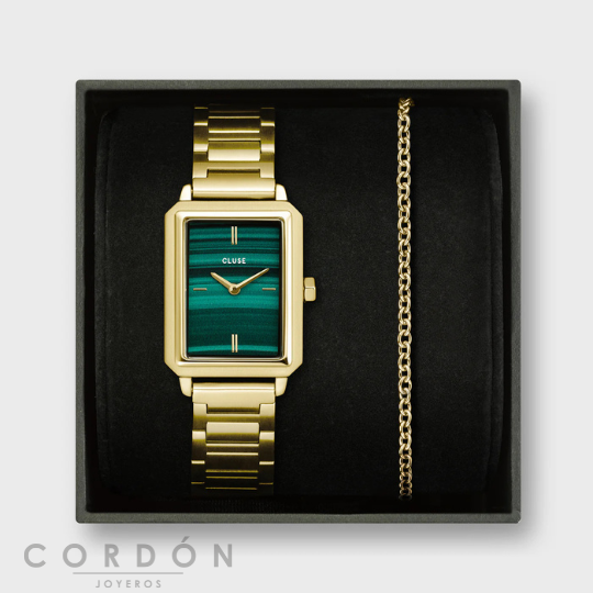 reloj-cluse-fluette-gold-green