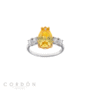 Anillo Salvatore Plata 136S0440 Vibrant de plata rodiada con pera de circonita amarilla y circonitas blancas vista completa