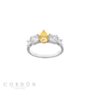 Anillo Salvatore Plata 136S0449 Vibrant de plata rodiada con pera de circonita amarilla y circonitas blancas vista completa