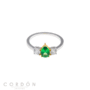 Anillo Salvatore Plata 136S0451 Vibrant de plata rodiada con pera verde tsavorita y circonitas blancas vista completa