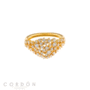 Anillo Salvatore Plata 195S0079 Astral de plata chapada en oro con óvalo de circonitas en micropavé vista completa