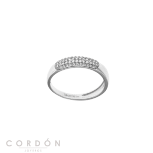 Anillo Salvatore Plata 268S0031 Wedding de plata rodiada con banda cuajada de circonitas vista completa