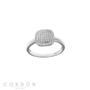 Anillo Salvatore Plata 268S0035 Wedding de plata rodiada con frente cuadrado cuajado de circonitas vista completa