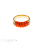 Anillo Salvatore Plata 277SM004 Petra tipo caña de latón dorado con resina naranja y circonitas vista completa