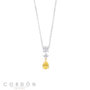 Collar Salvatore Plata 136C0436 Vibrant con pera de circonita amarilla vista completa