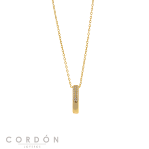 Collar Salvatore Plata 268C0007 Astral con colgante barra de circonitas vista completa