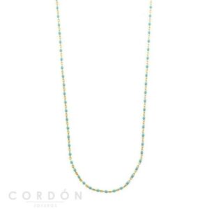 Collar Plata Chapado Dorado Bolitas Esmaltadas Menta Salvatore