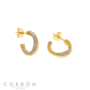 Pendientes Salvatore Plata 163AM007 Organic mini aro de latón dorado con acabado perla chura vista completa