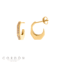 Pendientes Salvatore Plata 190A0036 Mystic mini aro de plata chapada en oro con circonitas blancas vista completa