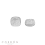Pendientes Salvatore Plata 268A0147 Wedding botón cuadrado de plata rodiada cuajado de circonitas vista completa