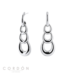 Pendientes Vidal Vidal X27979 Suave chapados en plata de ley 925 largos con eslabones entrelazados vista completa