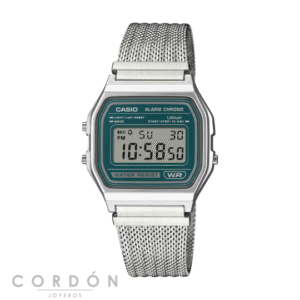 Reloj Casio Vintage A158WEM-3EF unisex con esfera verde y correa de malla