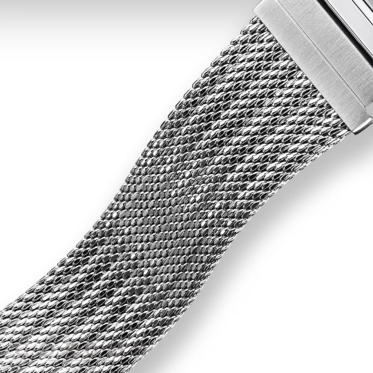 Detalle de la correa de malla milanesa del Casio Vintage A158WEM-7EF