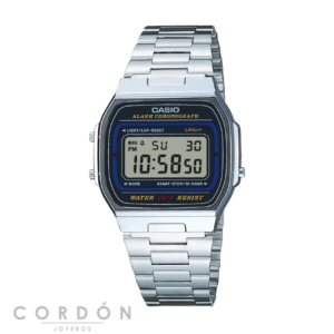 Reloj Casio Vintage A164WA-1VES unisex de acero con esfera negra