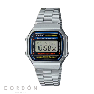 Reloj Casio Vintage A168WA-1YES unisex de acero con esfera negra