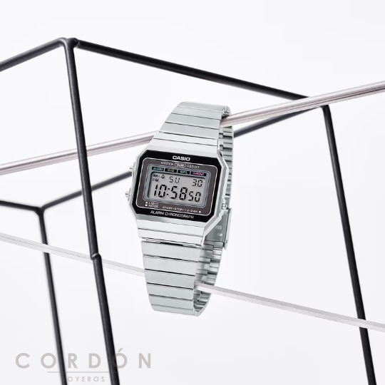 Reloj Casio Vintage A700 de acero con estilo elegante unisex