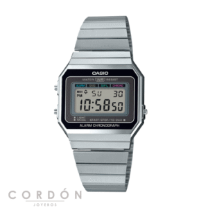 Reloj Casio Vintage A700WE-1AEF unisex de acero con esfera plateada