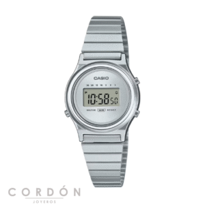 Reloj Casio Vintage LA700WE-7AEF mujer plateado mini de caja redonda