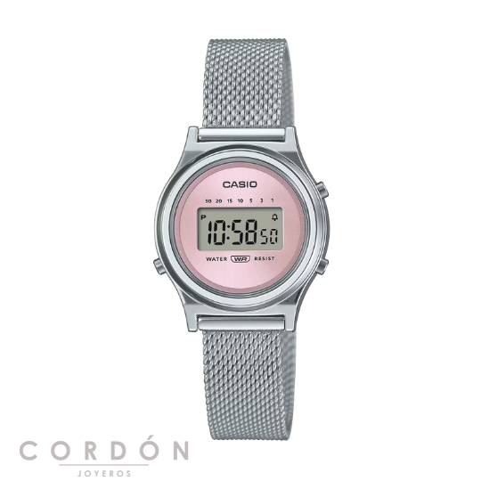 Reloj Casio Vintage LA700WEM-4AEF mujer con esfera rosa y correa de malla