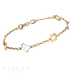 pulsera-comunion-oro-bicolor-18k-mariposas-y-flores