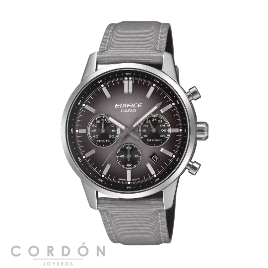 Reloj Casio Edifice EFR-575C-8AEF cronógrafo de hombre con esfera gris vista completa