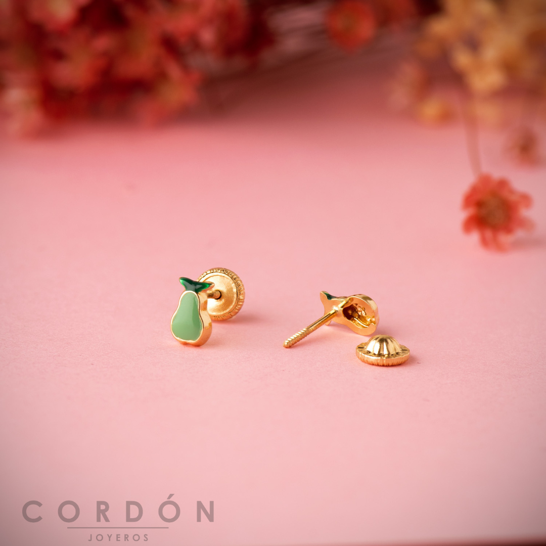 pendientes-bebe-oro-18k-peras-esmalte-6x4mm