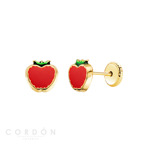 pendientes-bebe-oro-18k-manzanas-esmalte-6x6mm