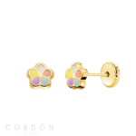 pendientes-bebe-oro-18k-flores-esmalte-5mm