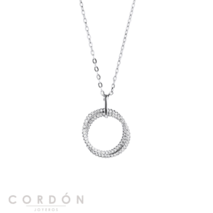 Colgante Vidal Vidal X1805140 Eternity de plata de ley 925 con aros entrelazados y circonitas blancas vista completa