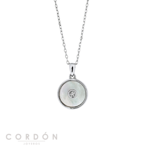 Colgante Vidal Vidal X1835840 Mirade de plata de ley 925 con medallón de madreperla y circonita vista completa