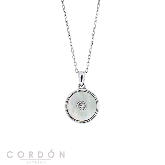 Colgante Vidal Vidal X1835840 Mirade de plata de ley 925 con medallón de madreperla y circonita vista completa