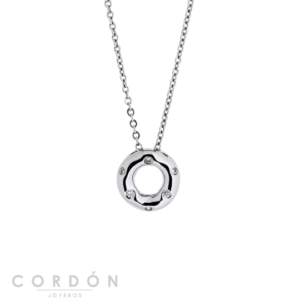 Colgante Vidal Vidal X2832540 Circle Liss chapado en plata de ley 925 con medallón circular y circonitas vista completa