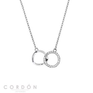 Collar Vidal Vidal X1836240 Allegretta de plata de ley 925 con aros entrelazados y circonitas blancas vista completa