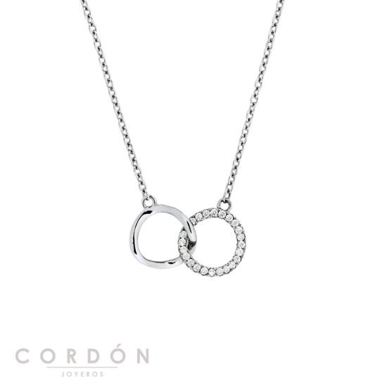 Collar Vidal Vidal X1836240 Allegretta de plata de ley 925 con aros entrelazados y circonitas blancas vista completa