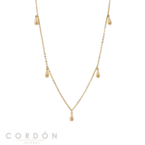 Collar Vidal Vidal X4769539A Drop chapado en oro 18 kt con colgantes en forma de gota vista completa