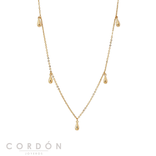 Collar Vidal Vidal X4769539A Drop chapado en oro 18 kt con colgantes en forma de gota vista completa