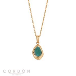 Collar Vidal Vidal X4843440 Flora chapado en oro 18 kt con turmalina verde natural vista completa