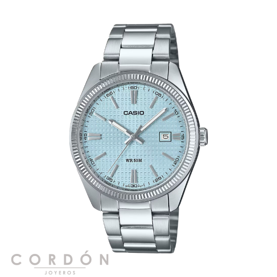 Reloj Casio MTP-1302PD-2A2VEF hombre de acero con esfera azul hielo