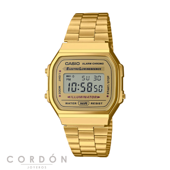 Reloj Casio Vintage A168WG-9EF unisex dorado con pantalla digital