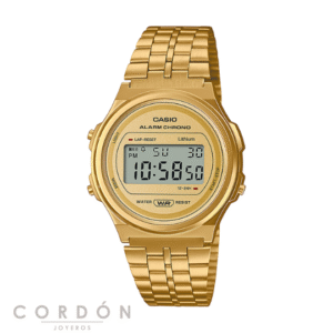 Reloj Casio Vintage A171WEG-9AEF unisex dorado con esquinas redondeadas