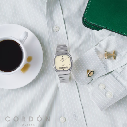 Correa de acero con eslabones oblongos del reloj Casio Vintage AQ-240