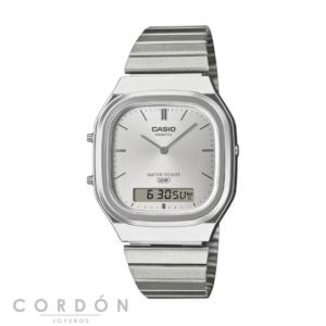 Reloj Casio Vintage AQ-240E-7AEF unisex plateado ana-digi