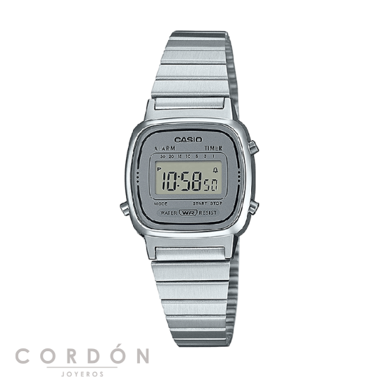 Reloj Casio Vintage LA670WEA-7EF mujer plateado mini de acero