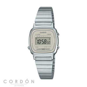 Reloj Casio Vintage LA670WEA-8AEF mujer plateado mini con esfera gris