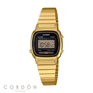 Reloj Casio Vintage LA670WEGA-1EF mujer dorado mini con esfera negra