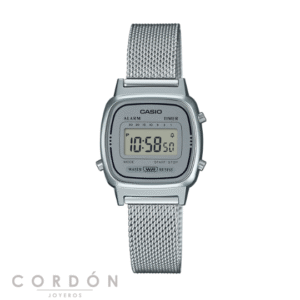 Reloj Casio Vintage LA670WEM-7EF mujer plateado mini con correa de malla