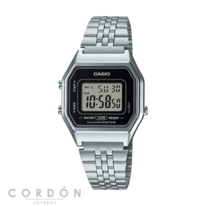 Reloj Casio Vintage LA680WEA-1EF mujer plateado con esfera negra