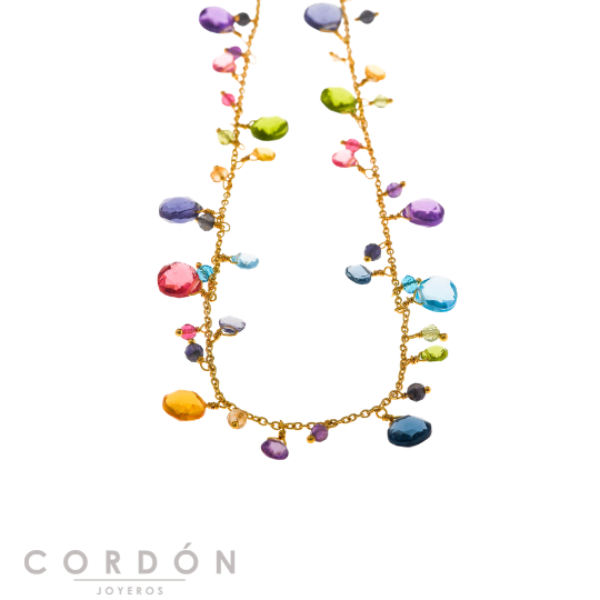 Collar Salvatore Plata 163CM003 Organic de latón dorado multicolor vista completa