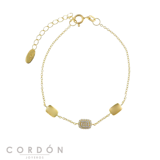 Pulsera Salvatore Plata 272P0006 Heritiere con rectángulo de micro pavé de circonitas vista completa
